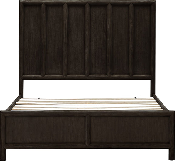 Dorsey Queen-size Wooden Panel Bed in Basalt Grey