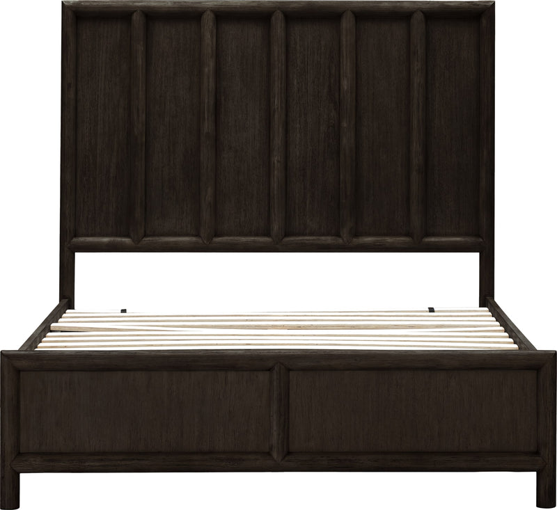 Dorsey King-size Wooden Panel Bed in Basalt Grey