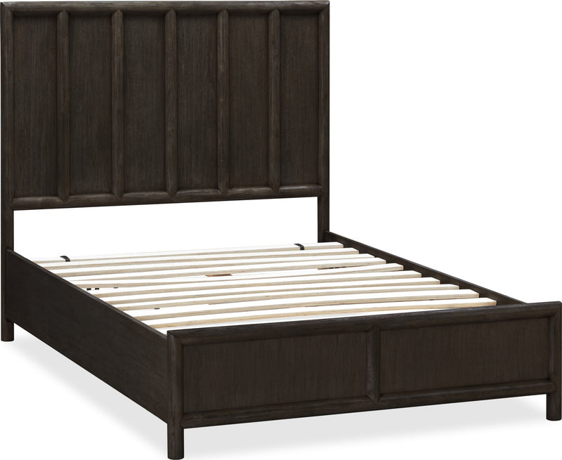 Dorsey California King-size Wooden Panel Bed in Basalt Grey