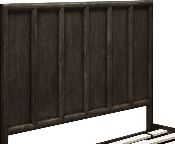 Dorsey Queen-size Wooden Panel Bed in Basalt Grey