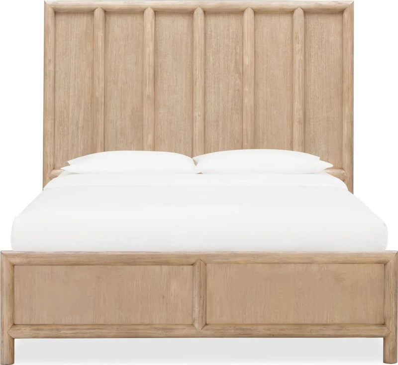 Dorsey King-size Wooden Panel Bed in Granola