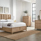 Dorsey California King-size Wooden Panel Bed in Granola