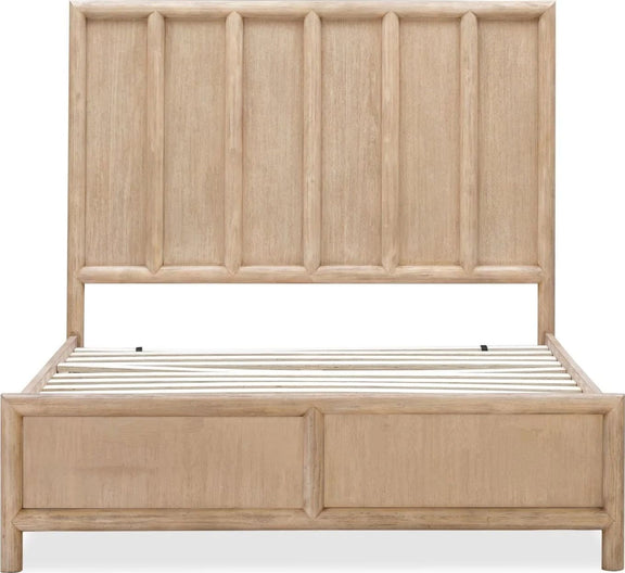 Dorsey California King-size Wooden Panel Bed in Granola