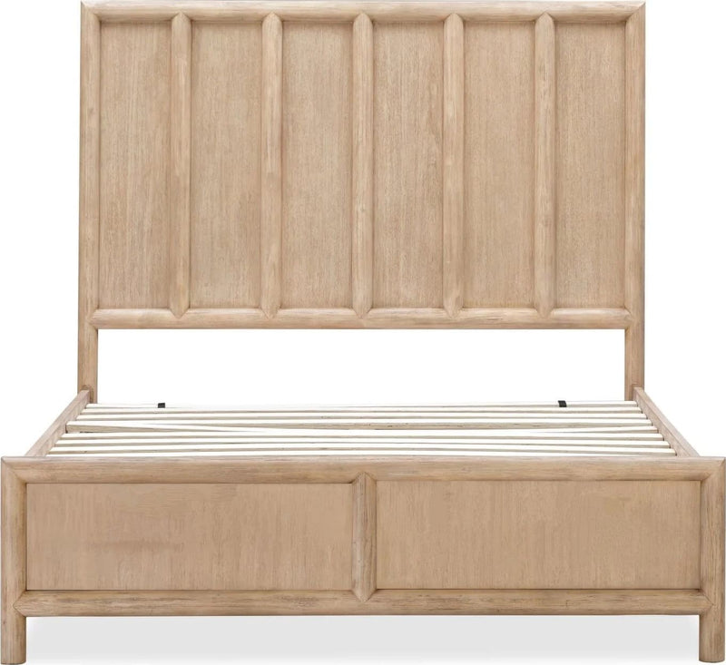 Dorsey King-size Wooden Panel Bed in Granola