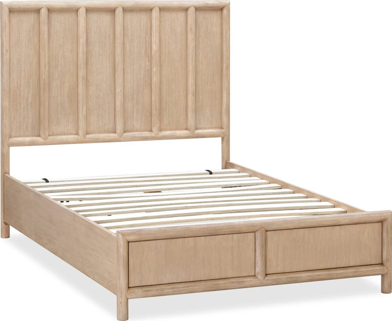 Dorsey King-size Wooden Panel Bed in Granola