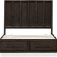 Dorsey California King-size Wooden Two Drawer Storage Bed in Basalt Grey