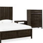 Dorsey California King-size Wooden Two Drawer Storage Bed in Basalt Grey