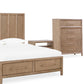 Dorsey Queen-size Two Drawer Storage Bed in Granola