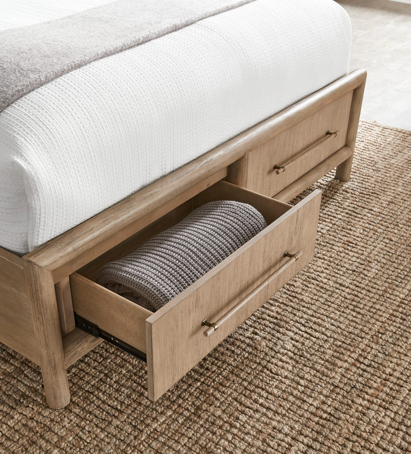 Dorsey California King-size Two Drawer Storage Bed in Granola