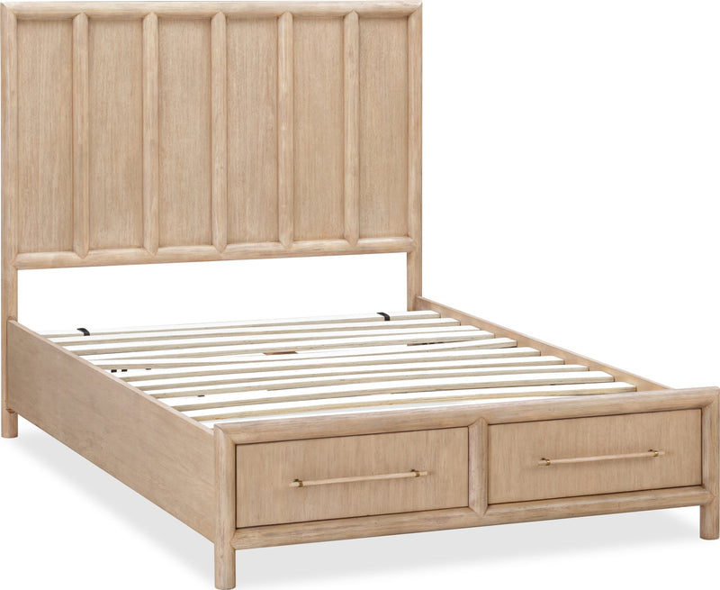 Dorsey California King-size Two Drawer Storage Bed in Granola