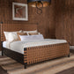 Dorsey Queen-size Woven Panel Bed in Basalt Grey and Ginger