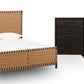 Dorsey California King-size Woven Panel Bed in Basalt Grey and Ginger