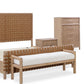 Dorsey Queen-size Woven Panel Bed in Granola and Ginger