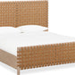 Dorsey California King-size Woven Panel Bed in Granola and Ginger