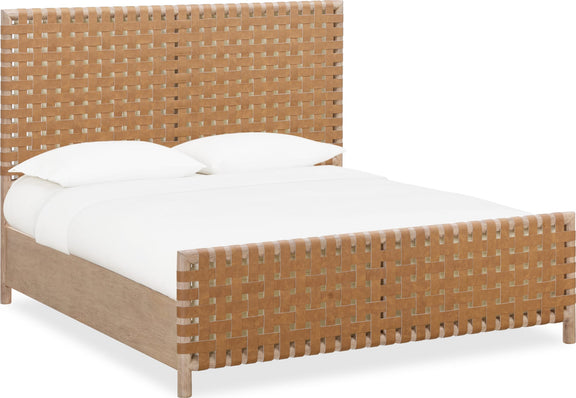 Dorsey King-size Woven Panel Bed in Granola and Ginger