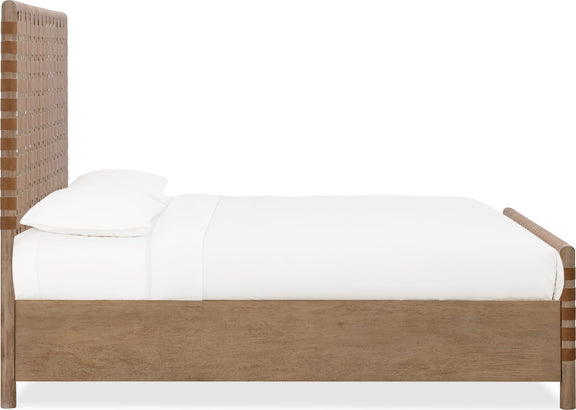 Dorsey King-size Woven Panel Bed in Granola and Ginger