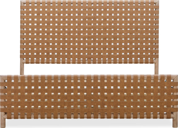 Dorsey Queen-size Woven Panel Bed in Granola and Ginger