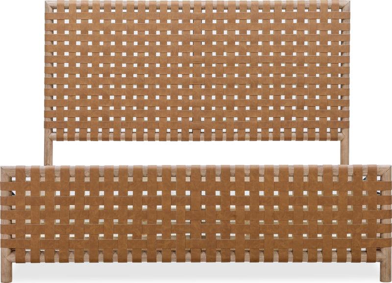 Dorsey Queen-size Woven Panel Bed in Granola and Ginger