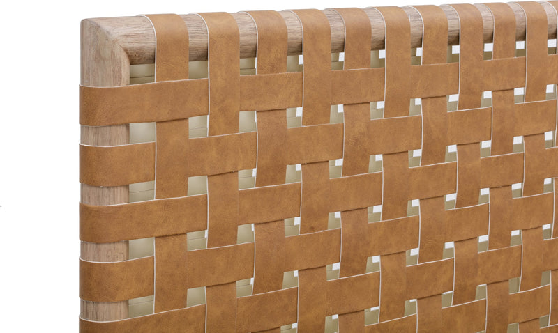 Dorsey Queen-size Woven Panel Bed in Granola and Ginger