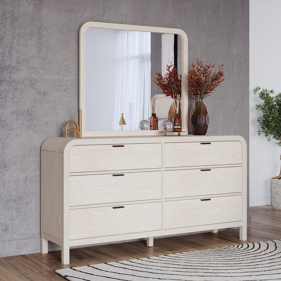 Drake Beveled Glass Wall or Dresser Mirror in Sugar