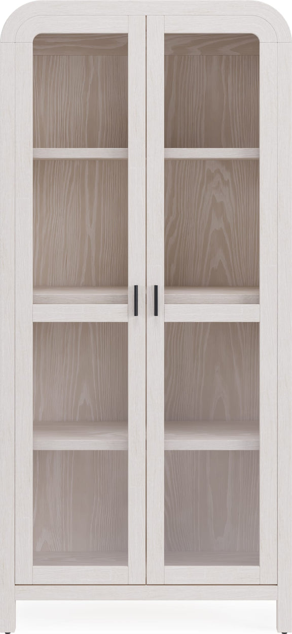 Drake Glass Door Wooden Bookcase in Sugar