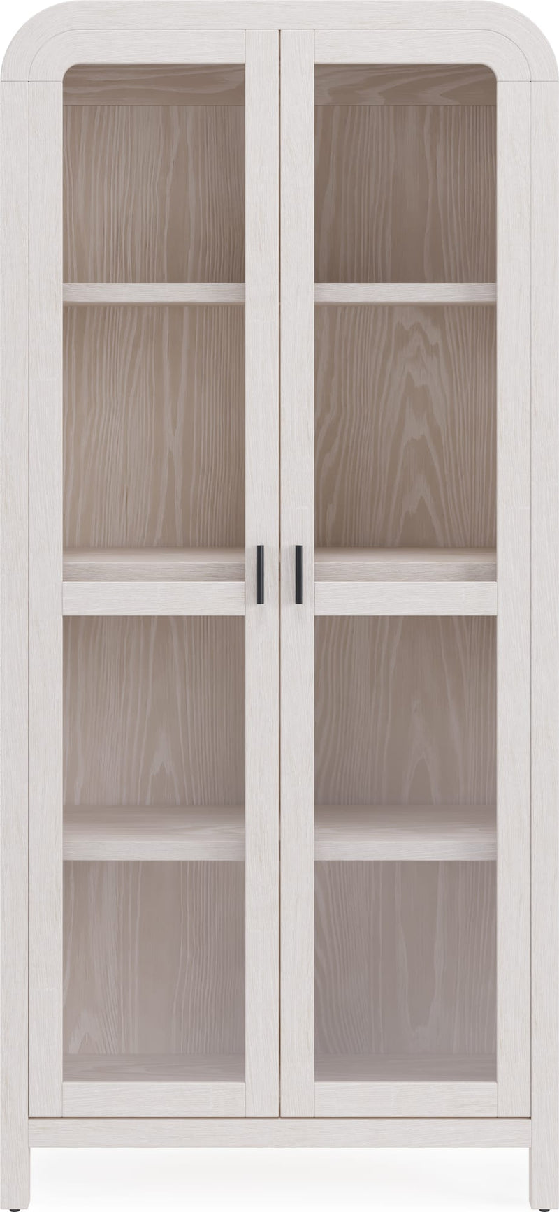 Drake Glass Door Wooden Bookcase in Sugar