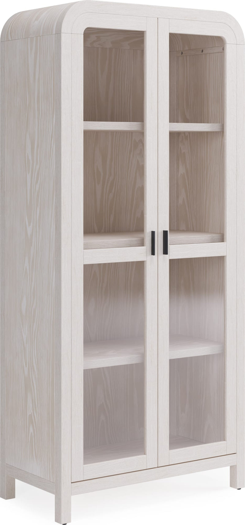 Drake Glass Door Wooden Bookcase in Sugar