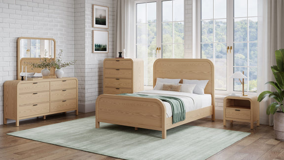 Drake Queen Bed - Timber