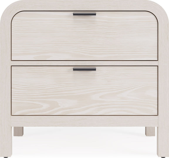 Drake Two Drawer USB-Charging Nightstand in Sugar