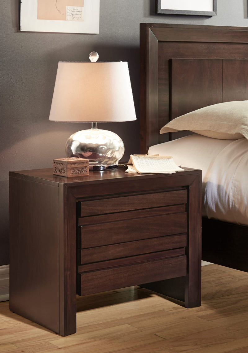 Element Charging Station Nightstand in Chocolate Brown