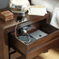 Element Charging Station Nightstand in Chocolate Brown