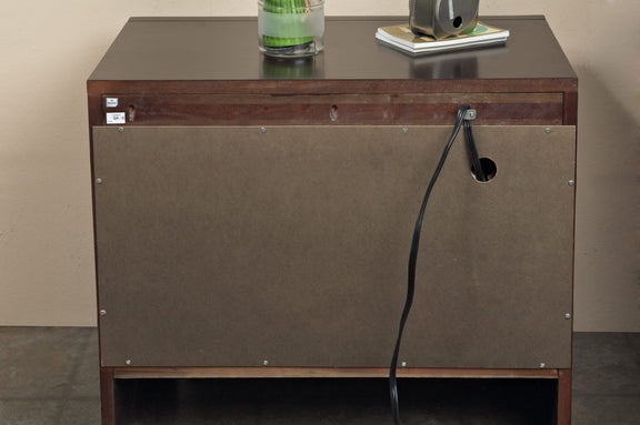 Element Charging Station Nightstand in Chocolate Brown
