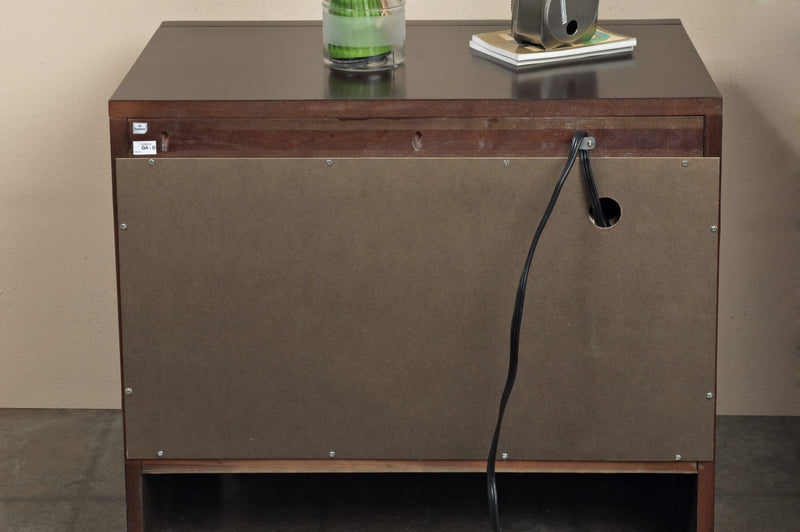 Element Charging Station Nightstand in Chocolate Brown