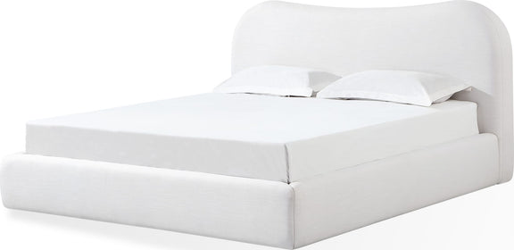 Elena Queen-size Upholstered Bed in Vanilla Linen