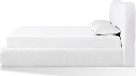 Elena California King-size Upholstered Bed in Vanilla Linen
