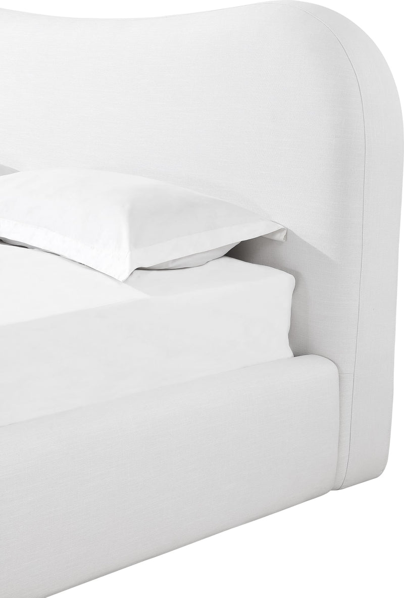 Elena California King-size Upholstered Bed in Vanilla Linen