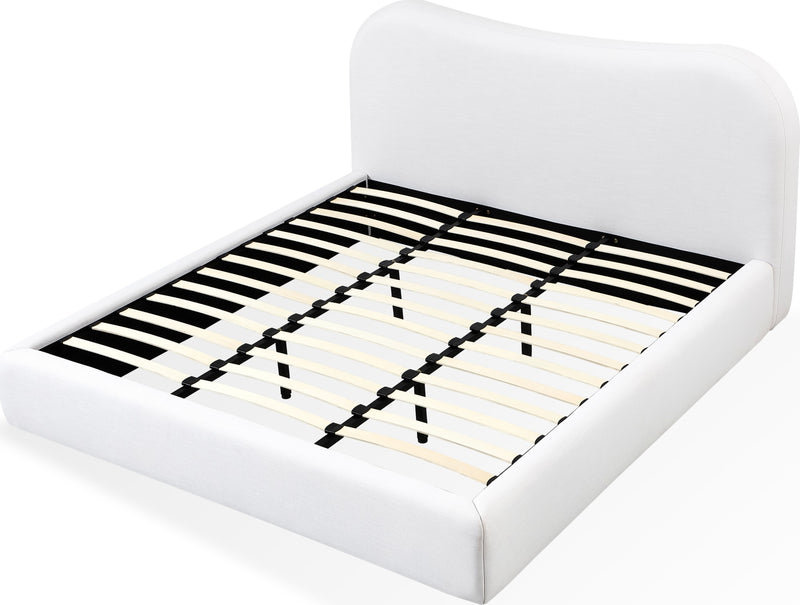 Elena Queen-size Upholstered Bed in Vanilla Linen