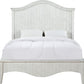 Ella Solid Wood California-King Crown Bed in White Wash
