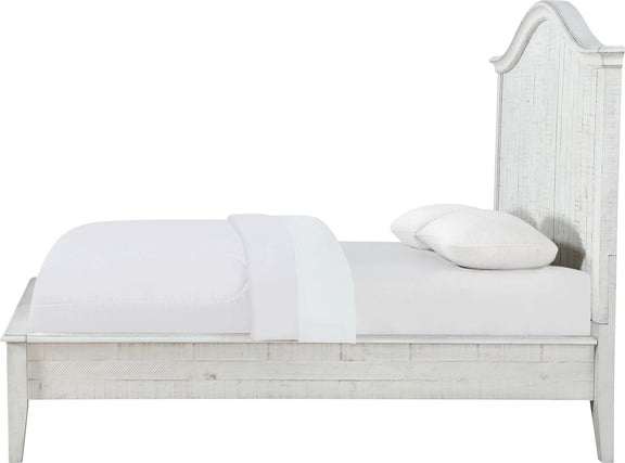Ella Solid Wood California-King Crown Bed in White Wash