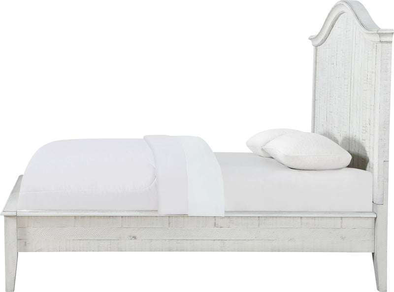 Ella Solid Wood California-King Crown Bed in White Wash