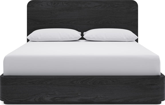 Elora Full-Size Ash Wood Platform Bed in Jet