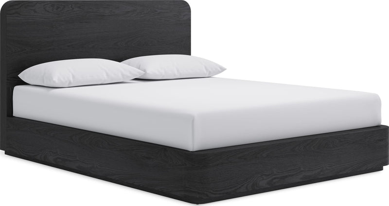Elora Full-Size Ash Wood Platform Bed in Jet