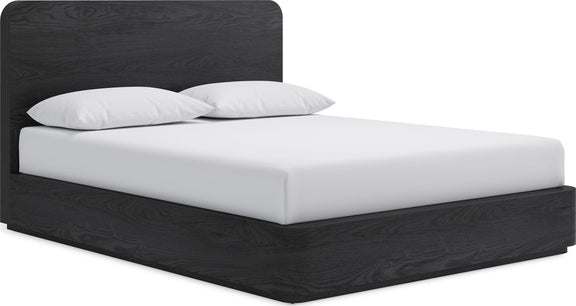 Elora Queen-Size Ash Wood Platform Bed in Jet