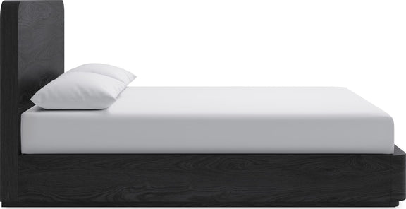 Elora Full-Size Ash Wood Platform Bed in Jet