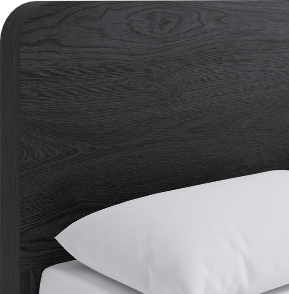 Elora Queen-Size Ash Wood Platform Bed in Jet