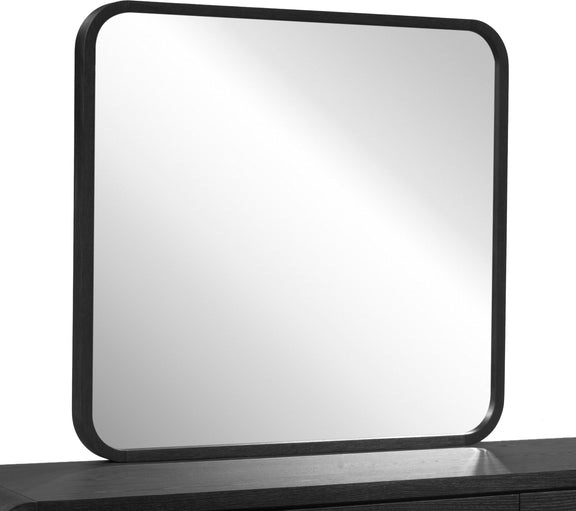 Elora Beveled Glass Mirror in Jet Black Ash