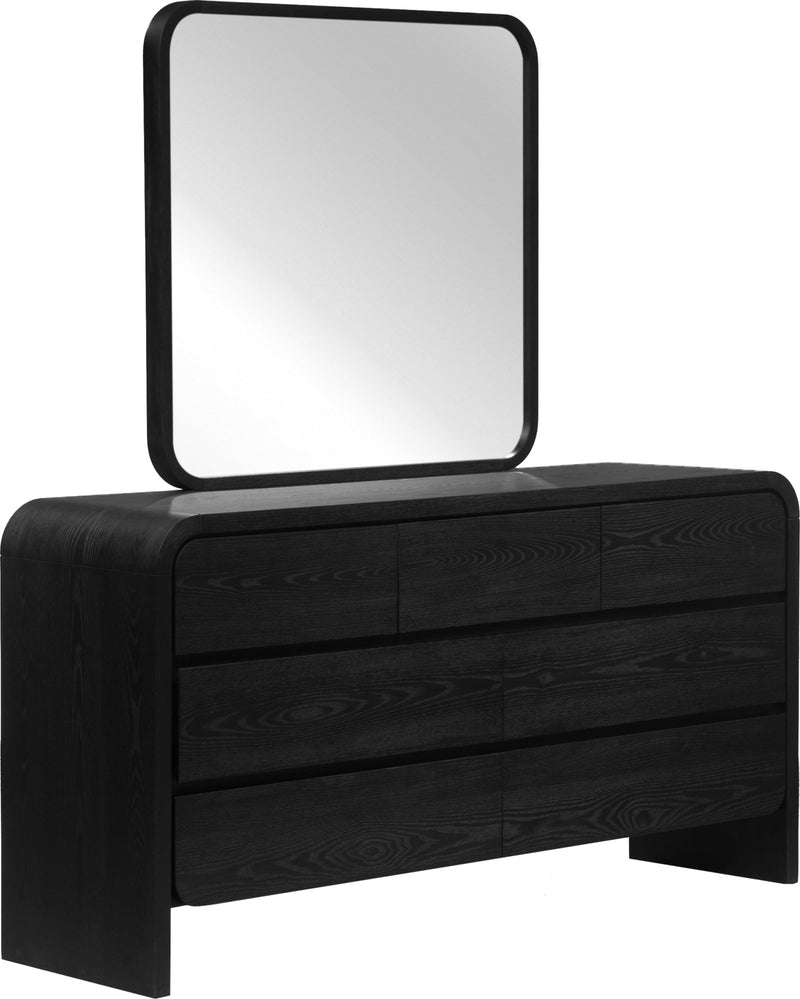 Elora Beveled Glass Mirror in Jet Black Ash