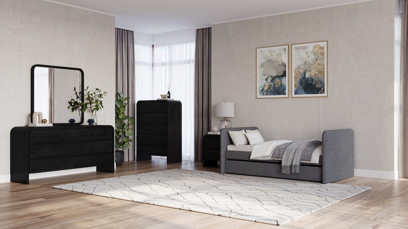 Elora Five Drawer Chest in Jet Black Ash