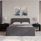 Elora California King-size Fully Upholstered Platform Bed in Charcoal Velvet