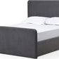 Elora California King-size Fully Upholstered Platform Bed in Charcoal Velvet